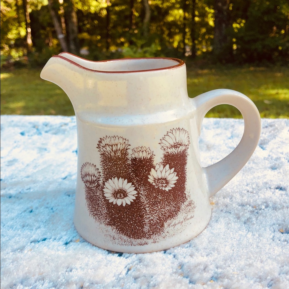 Desert Flowers Hedgehog Cactus Stoneware Creamer